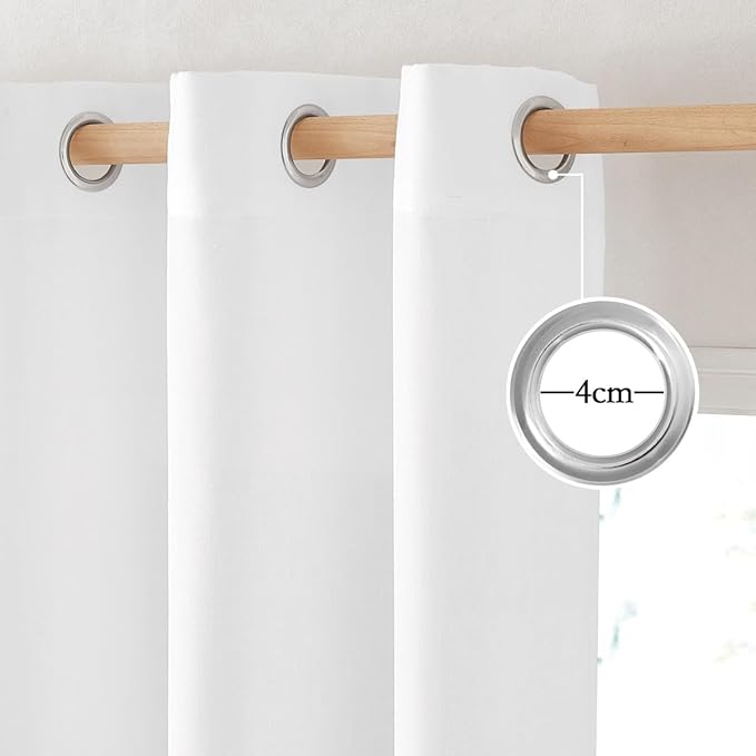 NICETOWN White Linen Bedroom Curtains 84 inches Long, Grommet Thick Linen Blend Window Treatments Privacy Assured with Light Filtering for Living Room, W42 x L84, 2 Panels