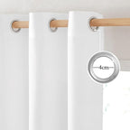 NICETOWN White Linen Curtains 72 inches Long, Grommet Privacy Window Treatments Linen Blend with Light Penetration Rustic & Casual for Bedroom/Living Room, W42 x L72, 2 Panels