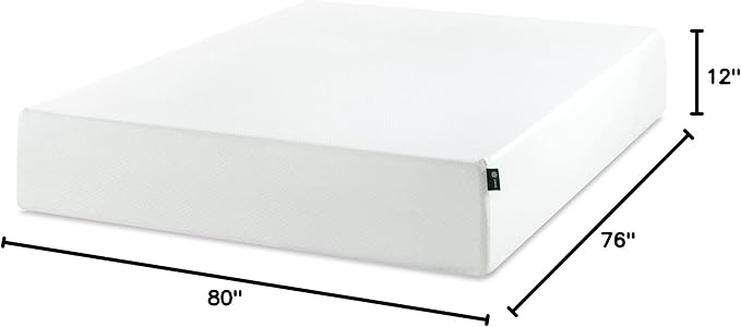 Zinus 12 Inch King Green Tea Memory Foam Mattress [New Version], Fiberglass Free, Medium Firm Feel, Zoned Pressure Relief, Certified Safe Foams & Fabric, Mattress in A Box