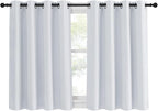 NICETOWN Room Darkening Curtain for Living Room - Window Treatment Thermal Insulated Grommet Room Darkening Panel/Drape for Bedroom (1 Panel, 52 by 45, Greyish White)