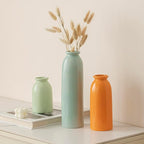 10.4 inches Tall Decorative Ceramic Vase Set, 3 Pieces, Nordic Modern Boho Style, White, for Home Decor (Colorful)