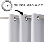 NICETOWN Room Darkening Curtains, 2 Panels, W52 x L84 Inch, Greyish White