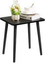 FORAOFUR Side Table, Modern Accent End Table with Wooden Legs, Easy to Assemble Mini Living Room Table for Sofa Bedroom, Minimalist Black Furniture for Small Apartments and Limited Spaces