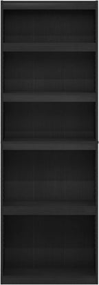 Furinno Jaya Enhanced Home 5-Tier Shelf Bookcase, Blackwood