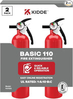 Kidde Multi Purpose Fire Extinguisher for Home, Office, Dorm, Residential, 1A10BC, 2 Pack