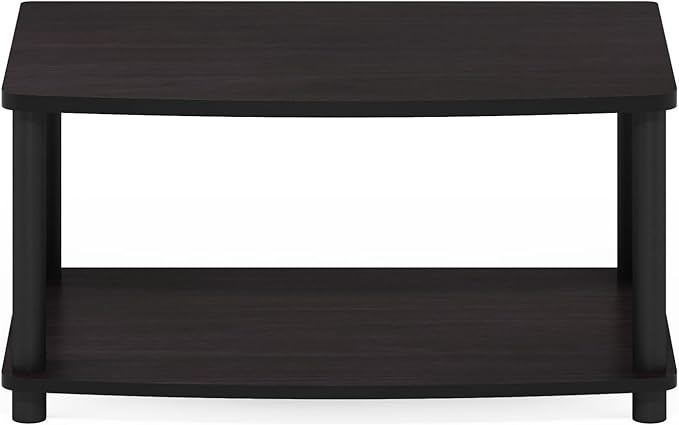 Furinno Turn-N-Tube Printer Stand with Storage, 2-Tier Printer Table, Under Desk Printer Stand, Toolless Assembly, for CPU, Office Supplies, Home Office, Dark Walnut