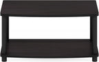 Furinno Turn-N-Tube Printer Stand with Storage, 2-Tier Printer Table, Under Desk Printer Stand, Toolless Assembly, for CPU, Office Supplies, Home Office, Dark Walnut