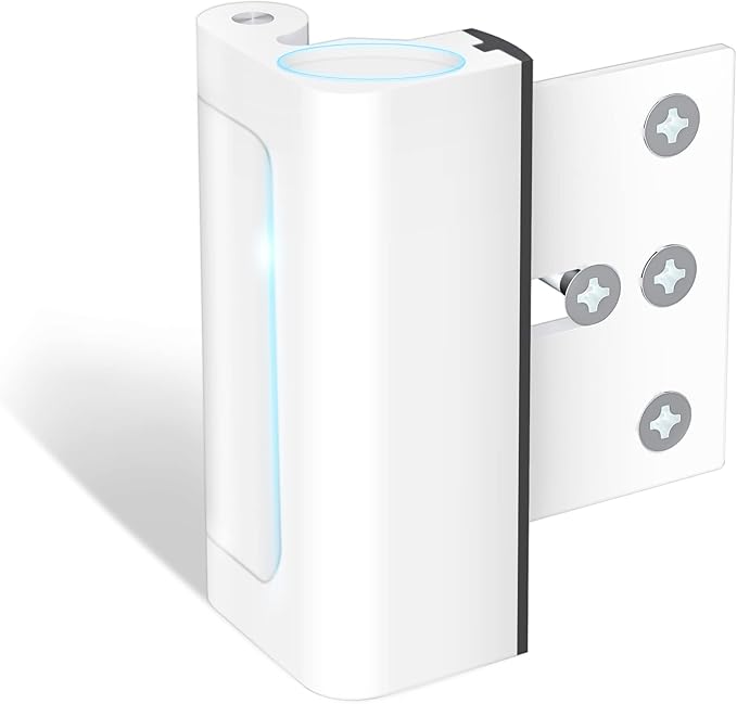 4Pack Door Reinforcement Lock Withstands 800lbs of Force - White Extra Proof Door Lock for Kids Safety Drilling Required,Prevents Unauthorized Entry,Add a Door Security Locks for Home Safety & Privacy