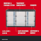 CRAFTSMAN Plastic Storage Organizer Bin System, 9 Compartment, Modular, Home Office (‎CMST40709)