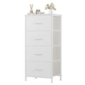 Dresser for Bedroom with 4 Drawers, Anti-Tip Tall Fabric Chests Storage Organizer Tower Furniture with Wooden Top Metal Frame for Clothes, Closet, Living Room, Hallway, Entryway