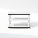 Furinno JUST Printer Stand with Storage, 3-Tier Under Desk Printer Stand, Printer Table, for CPU, Office Supplies, Home Office, White