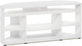 Furinno BESI TV Stand, No Tools Assembly Industrial Style Entertainment Center, TV Console for TV up to 46 Inch, for Living Room, Bedroom, White