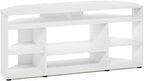 Furinno BESI TV Stand, No Tools Assembly Industrial Style Entertainment Center, TV Console for TV up to 46 Inch, for Living Room, Bedroom, White