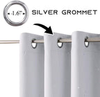 NICETOWN Room Darkening Curtains for Living Room - Easy Care Solid Thermal Insulated Grommet Room Darkening Curtains/Panels/Drapes for Bedroom (2 Panels, 52 by 84, Greyish White)