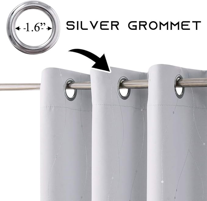 NICETOWN Room Darkening Curtains for Living Room - Easy Care Solid Thermal Insulated Grommet Room Darkening Curtains/Panels/Drapes for Bedroom (2 Panels, 52 by 84, Greyish White)