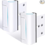 2Pack Door Reinforcement Lock Withstands 800lbs of Force - White Extra Proof Door Lock for Kids Safety Drilling Required,Prevents Unauthorized Entry,Add a Door Security Locks for Home Safety & Privacy