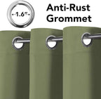H.VERSAILTEX Premium Blackout Thermal Insulated Room Darkening Curtains for Bedroom/Living Room - Classic Grommet Top (2 Panels, Sage, 52 Inch by 96 Inch)