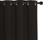 NICETOWN Blackout Curtain Drape for Bedroom - Light Reducing Thermal Insulated Solid Grommet Room Darkening Window Curtain 90 inches Long for Living Room (Toffee Brown, 1 Piece, W66 x L90)