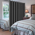 H.VERSAILTEX Blackout Patio Curtains 100 x 84 Inches for Sliding Door Extral Wide Blackout Curtain Panels Thermal Insulated Room Divider - Grommet Top, 7' Tall by 8.5' Wide - Charcoal Gray