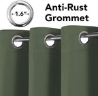 H.VERSAILTEX Window Treatment Blackout Thermal Insulated Room Darkening Solid Grommet Curtains/Drapes for Bedroom (Set of 2 Panels,52 by 63 Inch Long, Bronze Green)