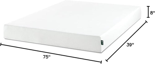 Zinus 8 Inch Twin Green Tea Memory Foam Mattress [New Version], Fiberglass Free, Medium Firm Feel, Zoned Pressure Relief, Certified Safe Foams & Fabric, Mattress in A Box