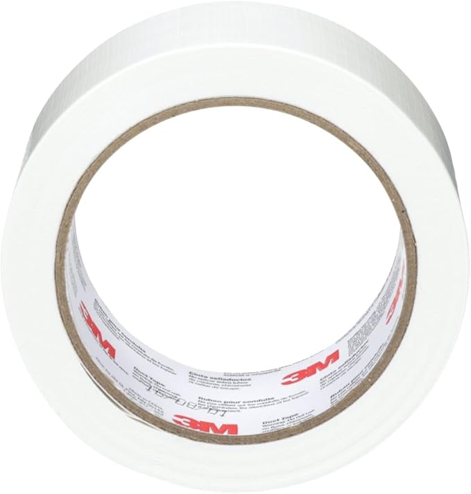 3M Multi-Use Colored Duct Tape,White with Strong Adhesive and Water-Resistant Backing,Multi-Surface Duct Tape for Indoor and Outdoor Use,1.88 Inches x 20 Yards,1 Roll (3920-WH),(Pack of 12)