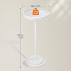 HOOBRO Small Round Side Table, Drink Table, Coffee Martini Table with Pedestal Accent for Small Spaces in Living Room, Bedroom, Sofa Couch, White WW168BZ01