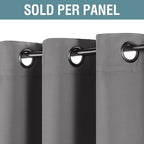 H.VERSAILTEX Blackout Curtain for Living Room Small Window Kitchen Blackout Curtains 45 inch Length Energy Saving Solid Grommet Blackout Drape, One Panel, Bluish Gray, 52" W x 45" L