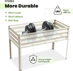 KING BIRD Large Raised Garden Bed with Netting Galvanized Elevated Planter Box with Legs 48×24×56 in for Backyard, Patio, Balcony, 400lb Capacity, Beige