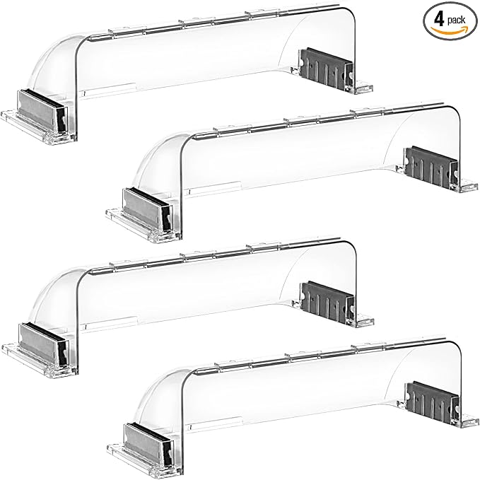 4 Pack Transparent Adjustable Air Deflector for Vents, Sidewalls and Ceiling Registers, 8.5" to 15"