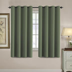 H.VERSAILTEX Blackout Curtain for Living Room Thermal Insulated Window Treatment Curtain Extra Long 63 inch Length Energy Saving Solid Grommet Top Blackout Drape, One Panel, Bronze Green, 52"W x 63"L