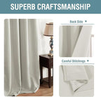 H.VERSAILTEX Light Blocking Curtain for Living Room Thermal Insulated Window Treatment Panel/Drape for Dining Room, Elegant Soft Curtain for Bedroom Grommet Top One Panel (Ivory - 52x102 Inches)