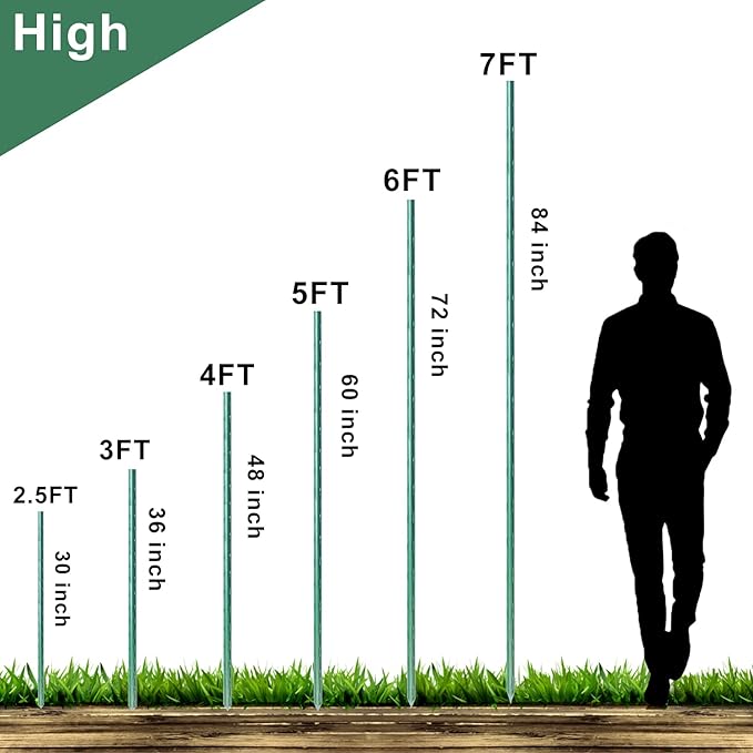 WAENLIR Garden Stakes 48 inch 4ft Sturdy Tomato Stakes, Plant Stakes for Outdoor Plants, Plant Support Sticks for Gardening, Pack of 30