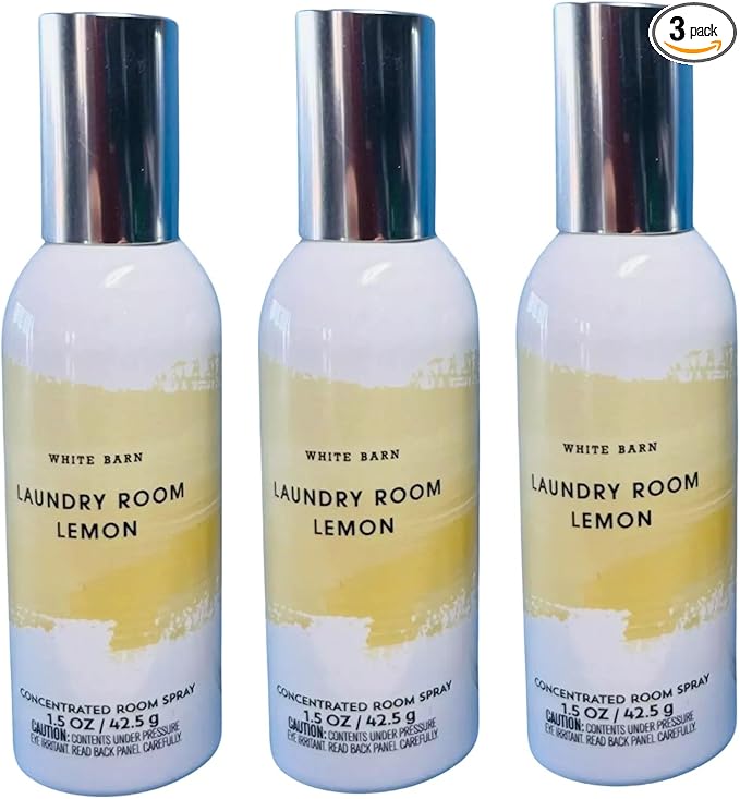 Bath and Body Works Concentrated Room Spray 1.5 oz each - Pack of 3 - Packaging May Vary (Laundry Room Lemon)
