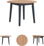 Signature Design by Ashley Gesthaven Modern Dining Drop Leaf Table with 4 Legs, Light Brown & Blue