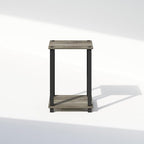 Furinno Simplistic Night Stand, 2-Tier Small Nightstand with Open Shelf, Toolless Assembly Bedside Table, End Table, Side Table, for Bedroom, Closet, Dorm, French Oak