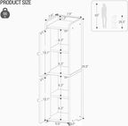 Bathroom Storage Cabinet, Small Corner Floor Cabinet with 2 Doors and Adjustable Shelf, Narrow Toilet Paper Cabinets, Bathroom Organizer for Small Spaces, 7.9"D x 7.9"W x 29.5"H Rustic Brown