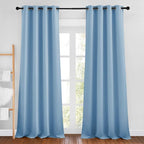 NICETOWN Blue Room Darkening Curtains for Living Room, Grommet Thermal Curtains Light & Sound Reducing Window Treatments for Bedroom/Home Family, W46 x L102