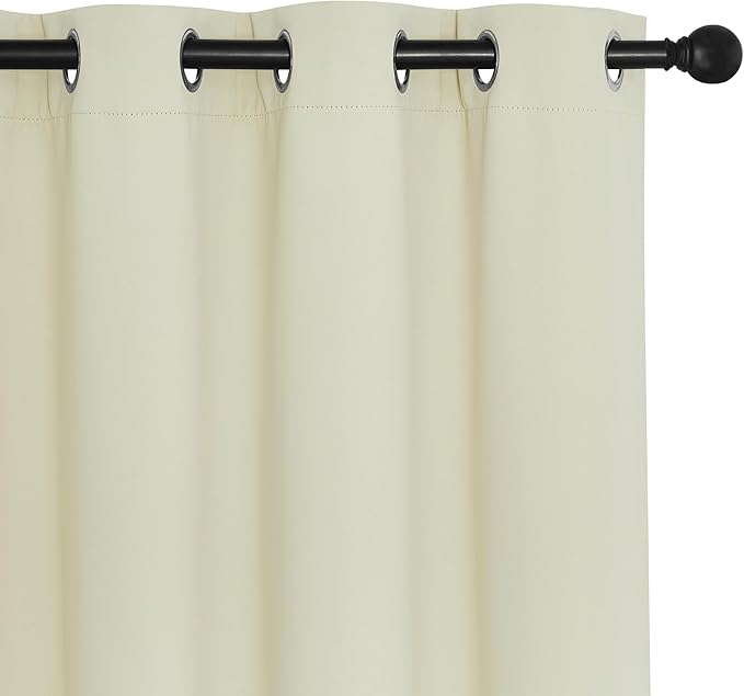 NICETOWN Blackout Curtains for Sliding Glass Door Room Divider Noise Reduce Curtain Panel Portable Window Screen Sliding Partition, W100 x L102 inches, 1 Panel, Beige