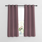 NICETOWN Room Darkening Small Curtains 50 inches Length - Window Treatment Thermal Insulated Grommet Light Blocking Short Curtains & Drapes for Bedroom/Cafe (Dry Rose, 2 Panels, W34 x L50)
