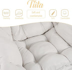 Tiita Lazy Chair, Beige Modern Large Accent Armchair, Comfy Leisure Sofa Reading Chair for Bedroom, Living Room, Dorm Rooms, Garden and Courtyard, Beige