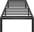 Metal Platform Bed Frame 18 Inch Tall,No Box Spring Needed,Twin Size Bed with Heavy Duty Strong Support Slats,Easy to Assemble,Black