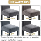 H.VERSAILTEX Velvet Dining Chair Covers Stretch Chair Covers for Dining Room Set of 4 Parson Chair Slipcovers Chair Protectors Covers Dining, Soft Thick Solid Velvet Fabric Washable, Grey