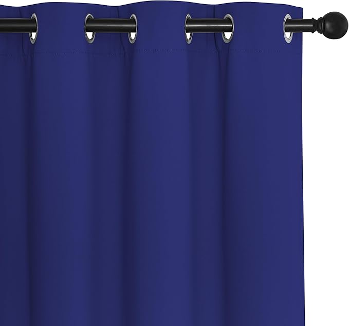 NICETOWN Room Divider Curtain 132 Inches Long, Wide Blackout Sliding Door Curtain for Bedroom, Room Darkening Privacy Window Curtain for Patio Door (1 Panel Set, Navy Blue, 80 x 132 Inch)