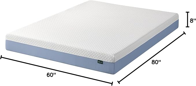 Zinus 8 Inch Queen Cooling Essential Memory Foam Mattress [NewVersion], Fiberglass Free, Medium Feel, Breathable Cooling Layers, Certified Safe Materials