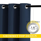 NICETOWN Bedroom Window Treatment Blackout Curtain Panel - Thermal Insulated Blackout Curtain Drape/Drapery for Sliding Glass Door/Patio (Navy, 1 Panel, 80 x 95 inch)