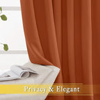 NICETOWN Room Divider Curtain 84 inch Length, Grommet Privacy & Noise Reducing Room Divider Thermal Insulated Window Drape for Sliding Glass Door (1 Panel, Burnt Orange, W80 x L84)