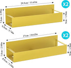4 Pack Magnetic Spice Storage Rack Organizer for Refrigerator and Oven, Gold Fridge Organizers and Storage