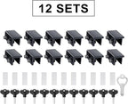 ZRFCXE Window Locks,12 Pack Sliding Window Locks with Key for Vertical & Horizontal Sliding Windows Doors,Easv to Install,Adjustable Security Window Lock for Patio Bedroom Home and Office (Black)
