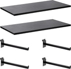 Wood Slatwall Shelves, Slat Wall Shelf Slatwall Acccessory for Garage, Home Improvement, Retail Display (2, 24''x12'')